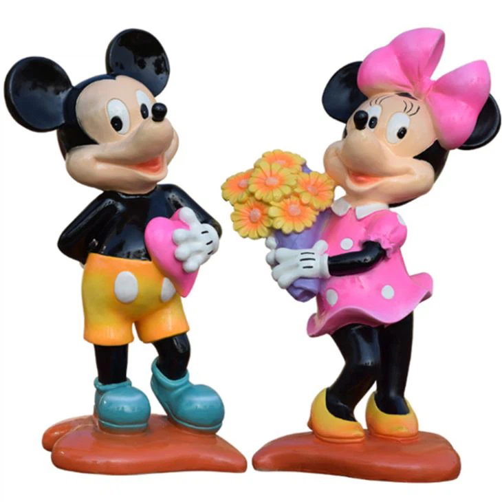 Cartoon Emulational Mickey Mouse Fiberglass Statue For Decoration