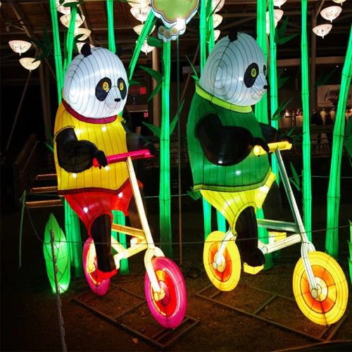 Xinès teixit animal Panda Holiday Lantern