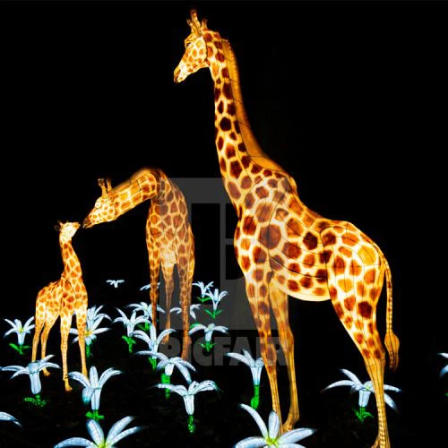 Fàbrica de subministrament exterior de gespa com girafa decoració llanternes de seda